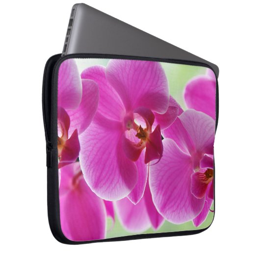 Liebliche rosa Orchids Laptopschutzhülle (Vorne Rechts)