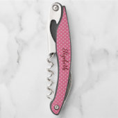 Liebliche rosa Polka-Punkte Kellnermesser (Vorderseite)