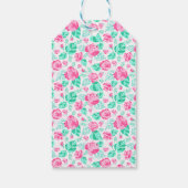 Liebliche rosa Rosenblume goldene Schleife Baby-Ei Geschenkanhänger (Rückseite)
