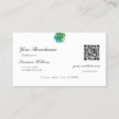 Liebliche Rose auf Schlichtem Aquamarinem Weiß mit Visitenkarte (Rückseite)