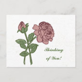 Liebliche Rose Blumenmuster Denken Sie an Sie! Postkarte (Vorderseite)