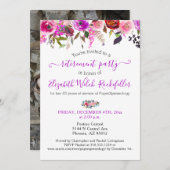 Liebliche Rose Blumenruhestand Party Foto Einladung (Vorne/Hinten)