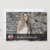 Liebliche Rose, die weg gehen Party Foto Einladung (Rückseite)