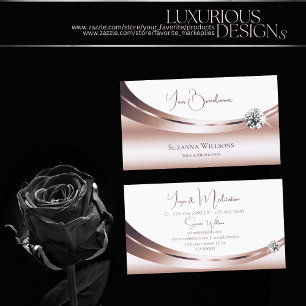 Liebliche Rose Gold Weiß mit glattem Diamant Visitenkarte