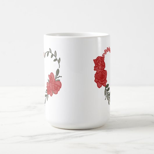 Liebliche Rose Herz Kaffeetasse (Mittel)