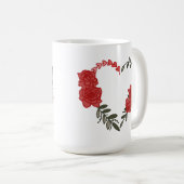 Liebliche Rose Herz Kaffeetasse (VorderseiteRechts)