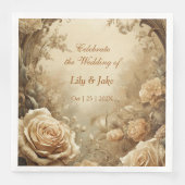 Liebliche Rose-Hochzeit Serviette (Vorderseite)
