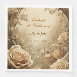 Liebliche Rose-Hochzeit Serviette