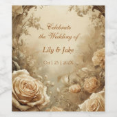 Liebliche Rose-Hochzeit Weinetikett (Einzelnes Label)