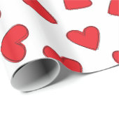 Liebliche rote Herzen Geschenkpapier (Rolleneckpunkt)