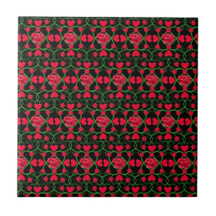 Liebliche rote Herzen Rosen schwarze süße Valentin Fliese
