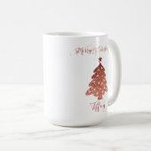 Liebliche Rote Imitate Foil Christmas Tree Thema Kaffeetasse (VorderseiteRechts)
