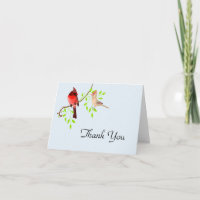 Liebliche Rote Kardinäle Hochzeit Dankeschön-Karte