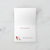 Liebliche Rote Kardinäle Hochzeit Dankeschön-Karte Dankeskarte (Innenseite)