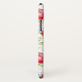 Liebliche rote Pflaumen mit blauen Schmetterlingen Case-Mate iPhone Hülle (Hinten/Rechts)