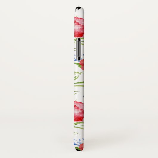 Liebliche rote Pflaumen mit blauen Schmetterlingen Case-Mate iPhone Hülle (Hinten/Rechts)