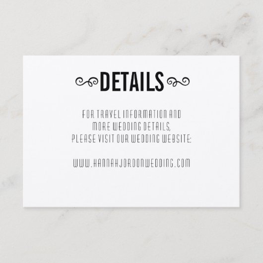 Liebliche rustikale Hochzeitsdetails Begleitkarte (Vorderseite)