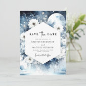 Liebliche Rustikale Mondlicht-Hochzeit Save The Date (Stehend Vorderseite)