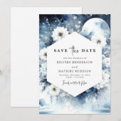 Liebliche Rustikale Mondlicht-Hochzeit Save The Date (Vorne/Hinten)