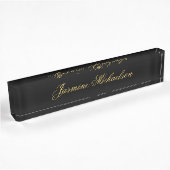 Liebliche Schicke Kalligrafie Name Schwarz & Gold Namensplakette