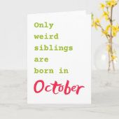 Liebliche Schwester, Schwester, Oktober Geburtstag Karte (Gelbe Blume)