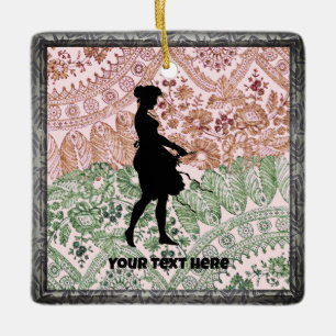 Liebliche Silhouette Girl Keramikornament