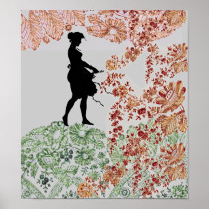 Liebliche Silhouette Girl Poster