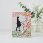 Liebliche Silhouette Girl Postkarte (Stehend Vorderseite)
