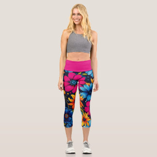 Liebliche süße Blume und Rose Capri Leggings