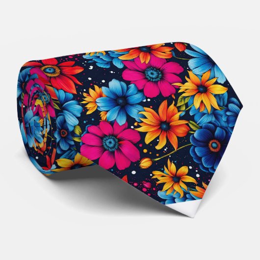 Liebliche süße Blume und Rose Krawatte (Gerollt)