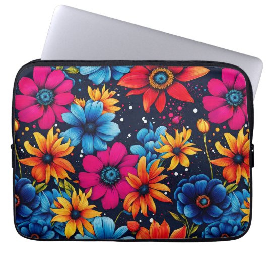 Liebliche süße Blume und Rose Laptopschutzhülle (Vorderseite)