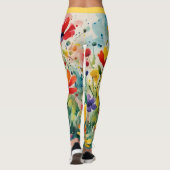 Liebliche süße Blume und Rose Leggings (Rückseite)