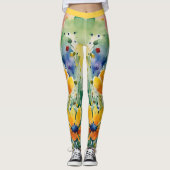 Liebliche süße Blume und Rose Leggings (Vorderseite)