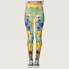 Liebliche süße Blume und Rose Leggings
