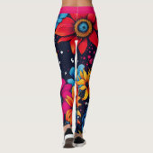 Liebliche süße Blume und Rose Leggings (Rückseite)