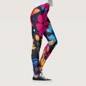 Liebliche süße Blume und Rose Leggings (Rechts)