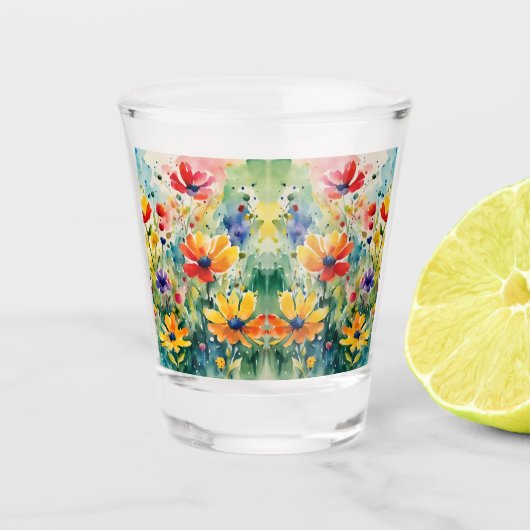 Liebliche süße Blume und Rose Schnapsglas (Vorderseite)