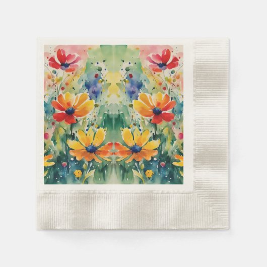 Liebliche süße Blume und Rose Serviette (Vorderseite)