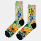 Liebliche süße Blume und Rose Socken (Linkes Detail)