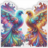 Liebliche Tauben-Liebe Aufkleber (Vorderseite)