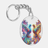 Liebliche Tauben-Liebe Schlüsselanhänger (Vorderseite links)