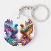 Liebliche Tauben-Liebe Schlüsselanhänger (Rückseite)