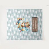 Liebliche Teddy-Bären-Pilot Personalisierte Party- Wandteppich (Vorderseite (Horizontal))