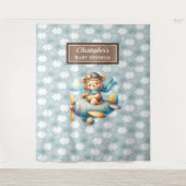 Liebliche Teddy-Bären-Pilot Personalisierte Party- Wandteppich (Vorderseite)