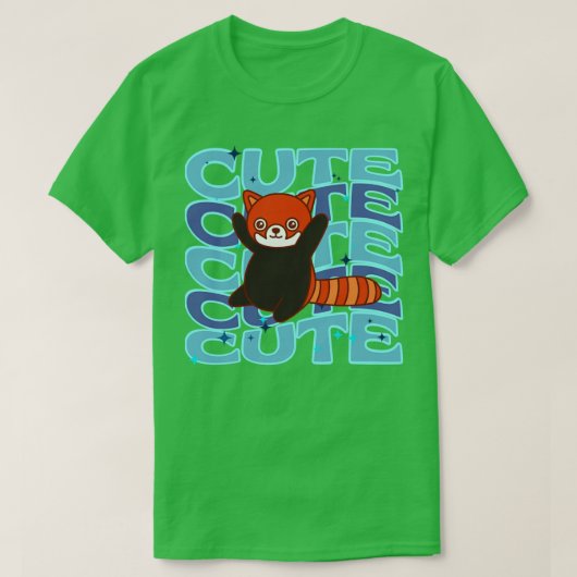 Liebliche Tiere Niedlich Red Panda Blue Color T-Shirt (Design vorne)
