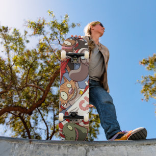 Liebliche Tiere Sport Fans Orange Cat & Fruchtsaat Skateboard
