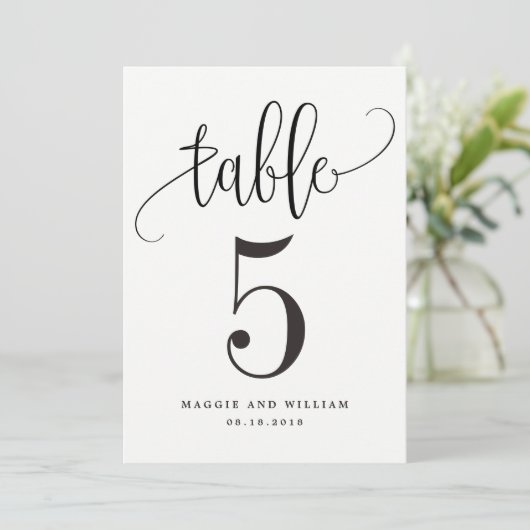 Liebliche Tischnummer-Karte Einladung (Stehend Vorderseite)