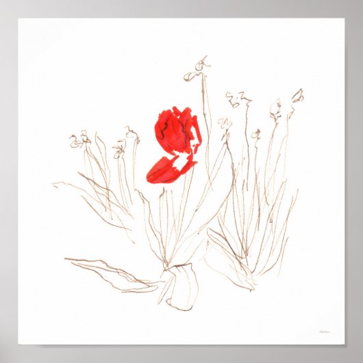 Liebliche Tulpe im Wind und Regenposter Poster (Vorne)