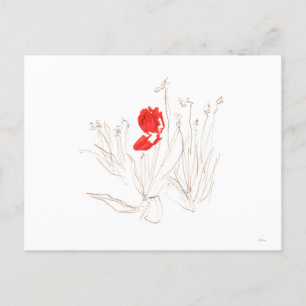 Liebliche Tulpe im Wind und Regenposter Postkarte