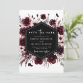 Liebliche Typografie Burgundy Wedding Save The Date (Stehend Vorderseite)